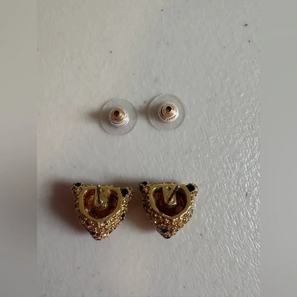 Kate Spade New York Run Wild Cheetah Stud Earrings | Whimsical Crystal Studs - Picture 8 of 9